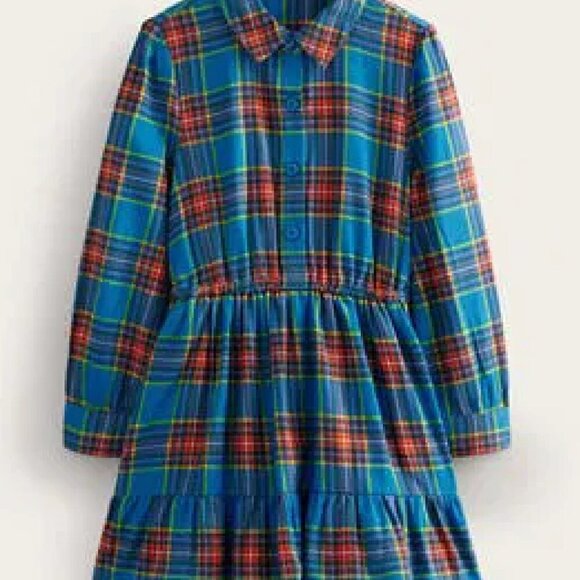Mini Boden Other - Mini Boden Girls Plaid Flannel Dress Size 8/9 in Blue
